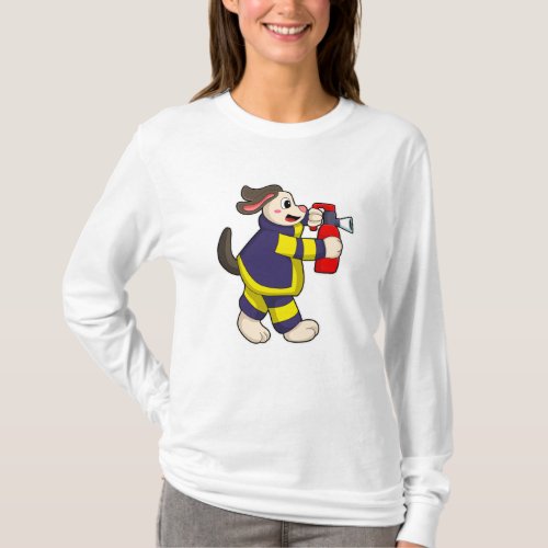 Dog as Firefighter with Fire extinguisher T_Shirt
