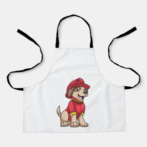 Dog as Firefighter with Fire helmet Apron