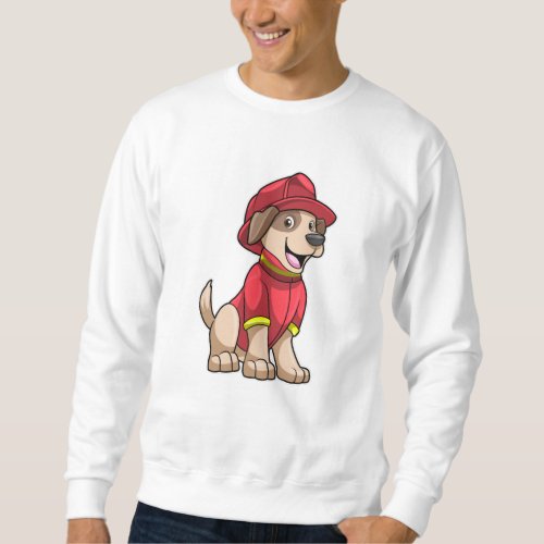 Dog as Firefighter with Fire helmet Sweatshirt