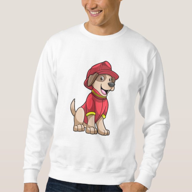 Dog as Firefighter with Fire helmet Sweatshirt (Front)