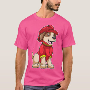 Dog as Firefighter with Fire helmet T-Shirt