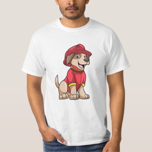 Dog as Firefighter with Fire helmet T_Shirt