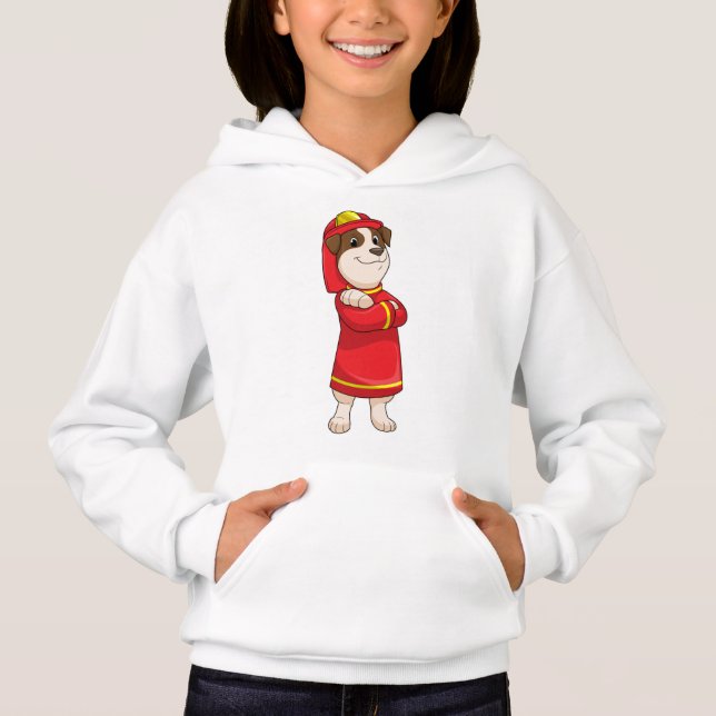 Dog as Firefighter with Helmet Hoodie (Front)