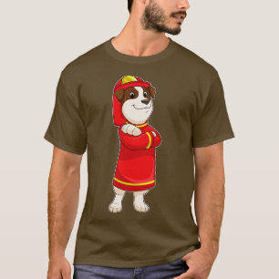 Dog as Firefighter with Helmet T-Shirt