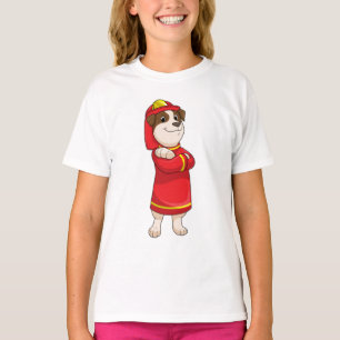 Dog as Firefighter with Helmet T-Shirt