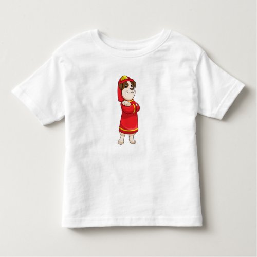 Dog as Firefighter with Helmet Toddler T_shirt
