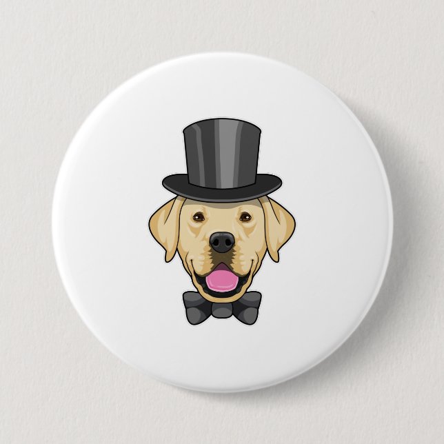 Dog as Groom with Bow Button (Front)