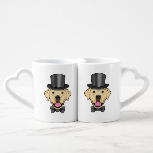 Dog as Groom with Bow Coffee Mug Set
