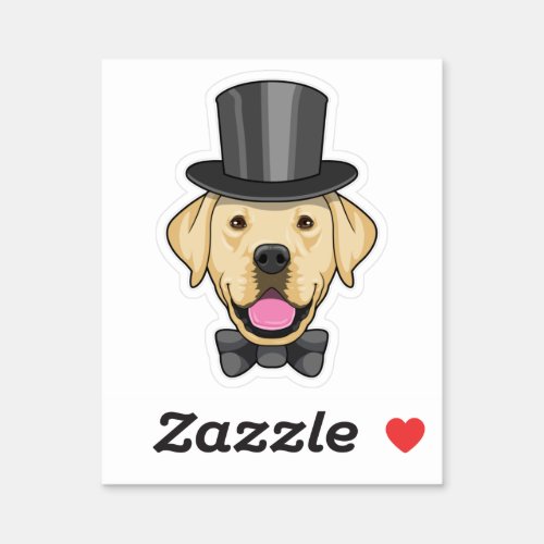 Dog as Groom with Bow Sticker