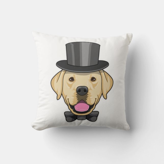 Dog as Groom with Bow Throw Pillow (Front)
