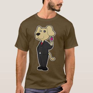 Dog as Groom with Glass of Red wine T-Shirt