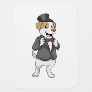 Dog as Groom with Ribbon Baby Blanket