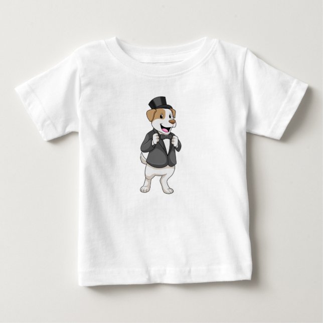 Dog as Groom with Ribbon Baby T-Shirt (Front)