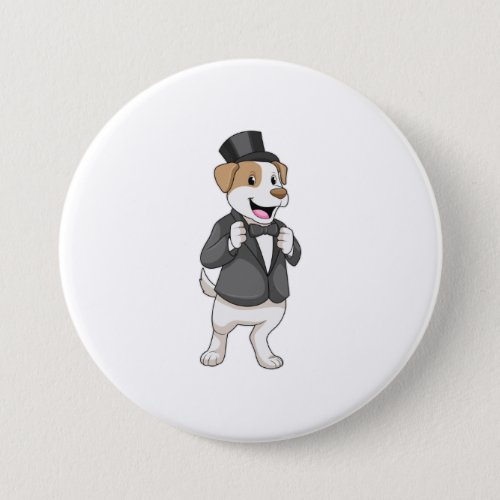 Dog as Groom with Ribbon Button