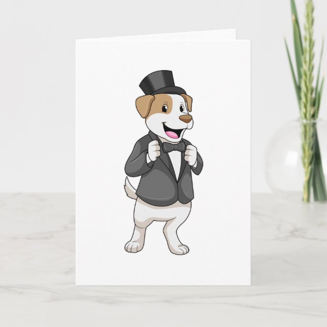 Dog as Groom with Ribbon Card (Front)