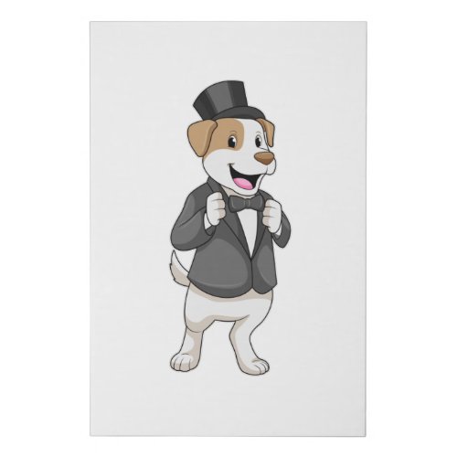 Dog as Groom with Ribbon Faux Canvas Print