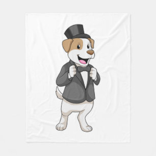 Dog as Groom with Ribbon Fleece Blanket