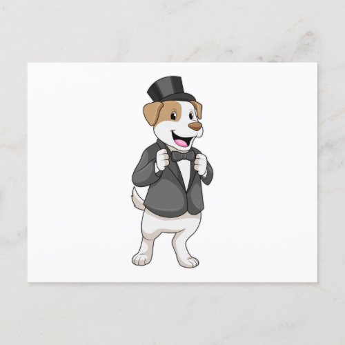 Dog as Groom with Ribbon Postcard