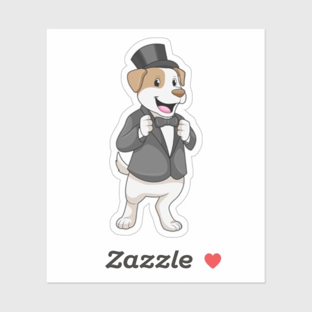 Dog as Groom with Ribbon Sticker (Sheet)