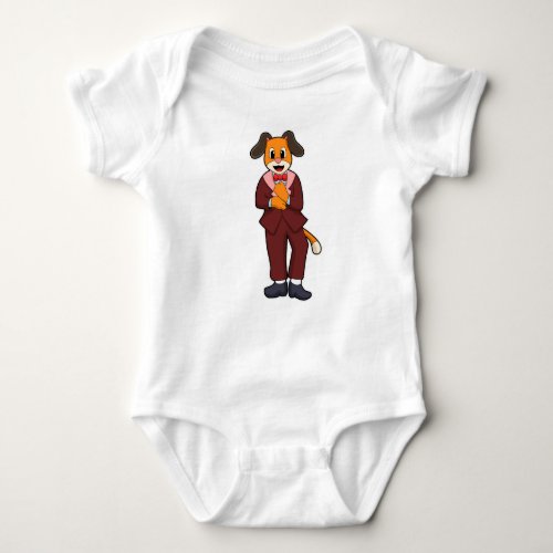 Dog as Groom with Suit Baby Bodysuit