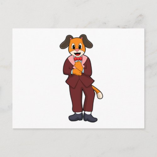 Dog as Groom with Suit Postcard