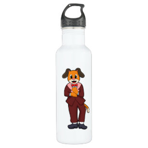 Dog as Groom with Suit Stainless Steel Water Bottle