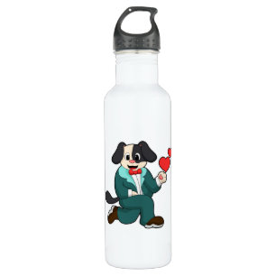 Dog as Groom with Suit & Tie Stainless Steel Water Bottle