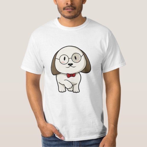 Dog as Groom with Tie  Glasses T_Shirt