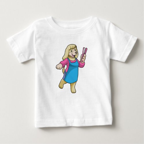 Dog as Hairdresser with Comb Baby T_Shirt