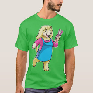Dog as Hairdresser with Comb T-Shirt