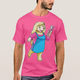 Dog as Hairdresser with Comb T-Shirt