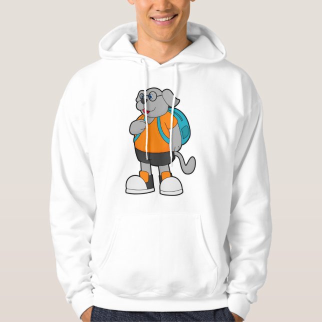 Dog as Hiker with Backpack Hoodie (Front)