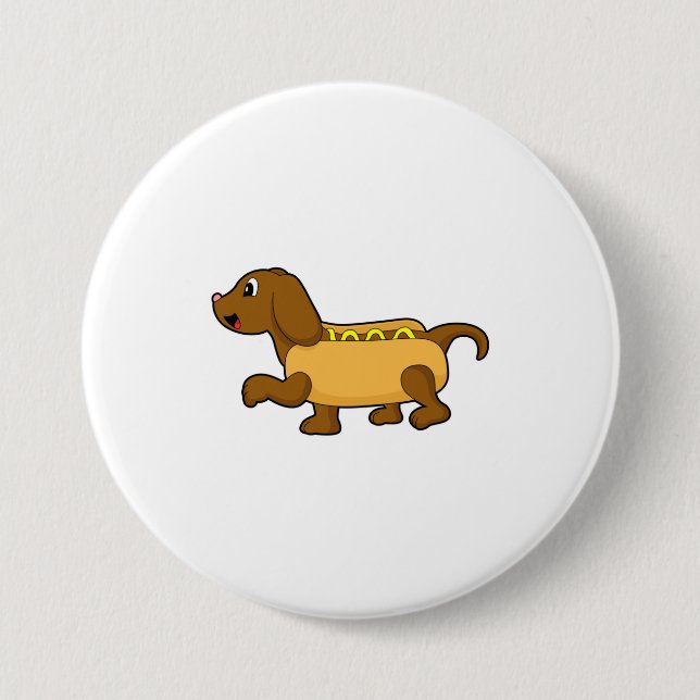 Dog as Hotdog Button (Front)