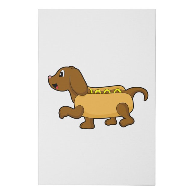 Dog as Hotdog Faux Canvas Print (Front)