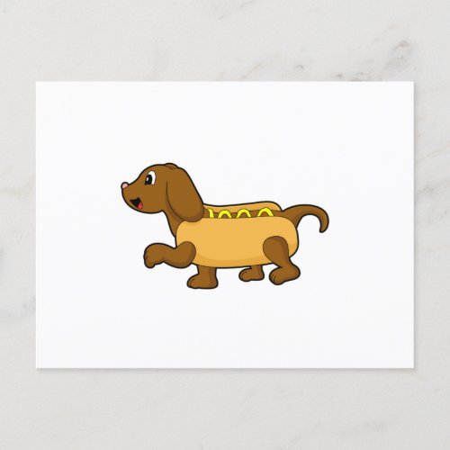 Dog as Hotdog Postcard
