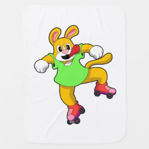 Dog as Inline Skater with Inline Skates Baby Blanket