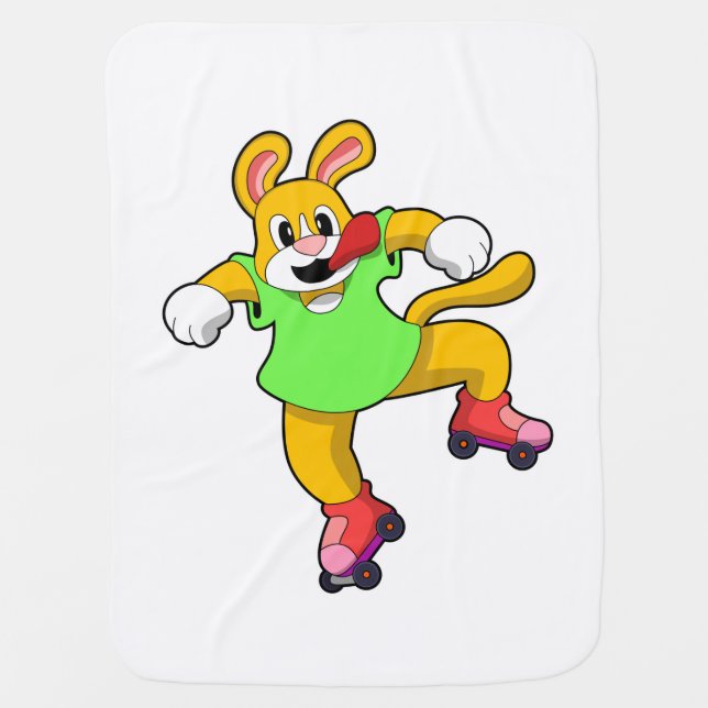 Dog as Inline Skater with Inline Skates Baby Blanket (Front)