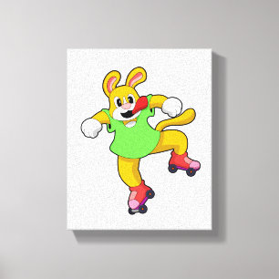 Dog as Inline Skater with Inline Skates Canvas Print