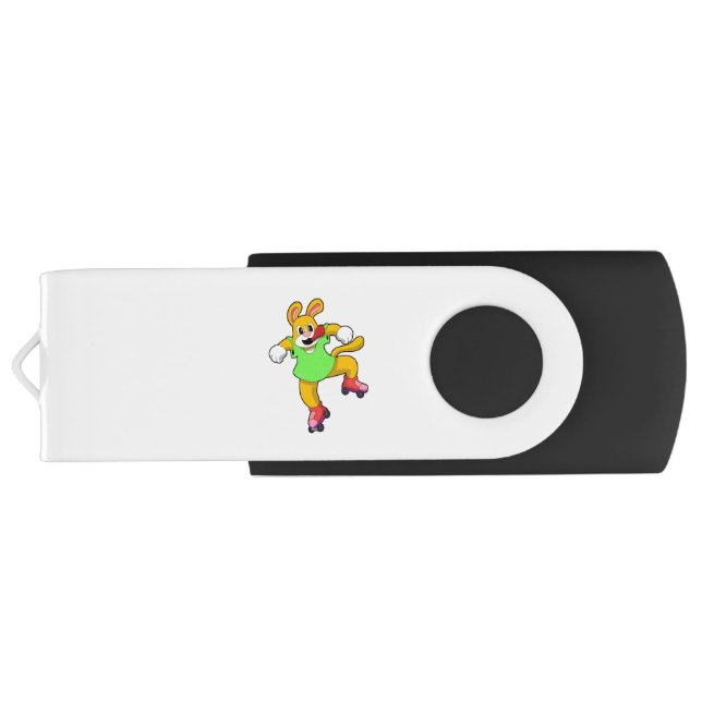 Dog as Inline Skater with Inline Skates Flash Drive (Back)