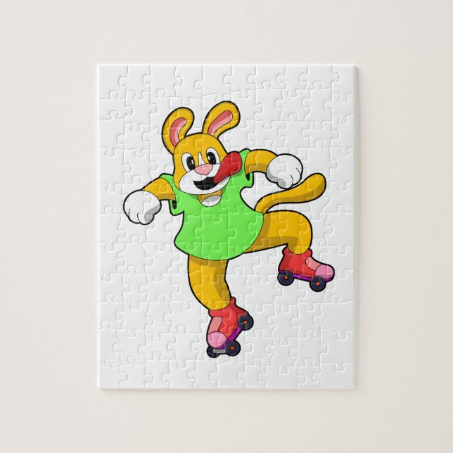 Dog as Inline Skater with Inline Skates Jigsaw Puzzle (Vertical)