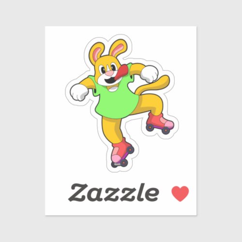 Dog as Inline Skater with Inline Skates Sticker