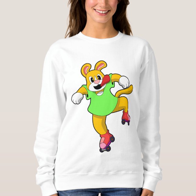 Dog as Inline Skater with Inline Skates Sweatshirt (Front)