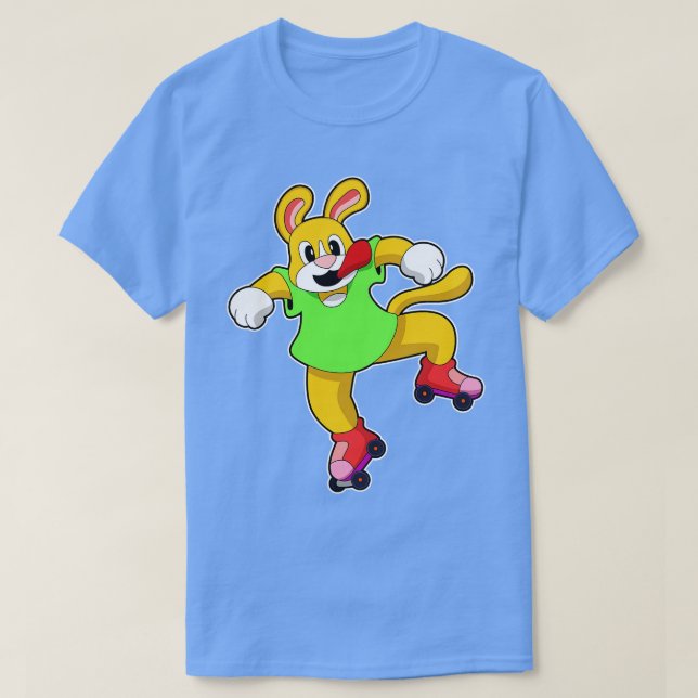 Dog as Inline Skater with Inline Skates T-Shirt (Design Front)