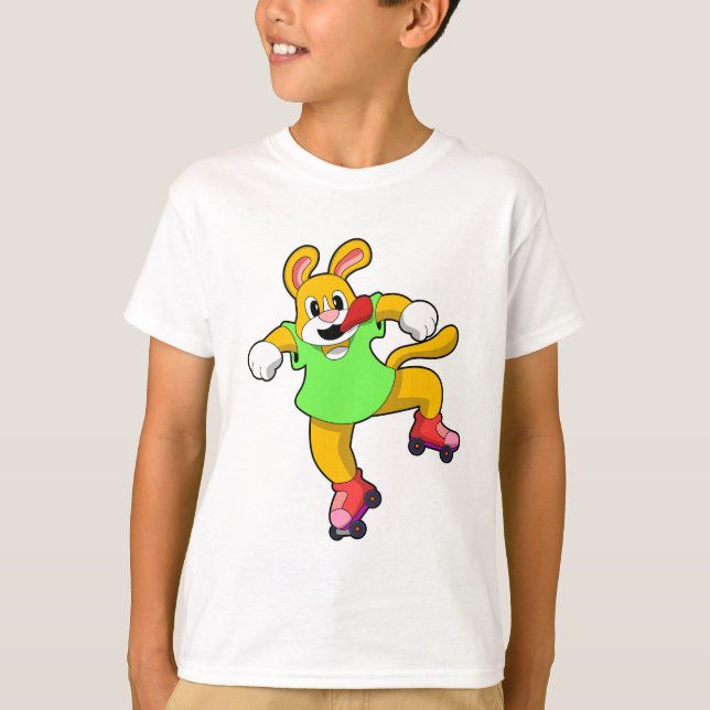 Dog as Inline Skater with Inline Skates T-Shirt (Front)