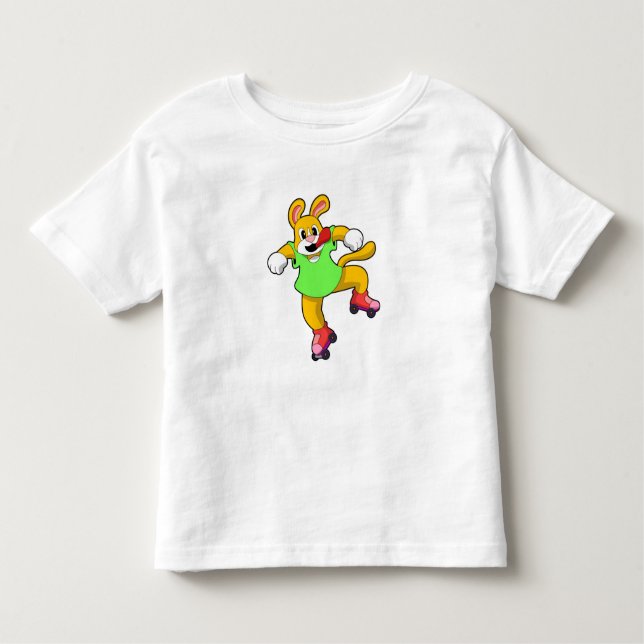 Dog as Inline Skater with Inline Skates Toddler T-shirt (Front)