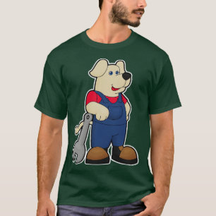 Dog as Mechanic with Wrench T-Shirt