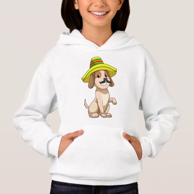 Dog as Mexican with Straw hat Hoodie (Front)