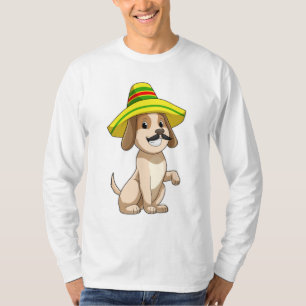 Dog as Mexican with Straw hat T-Shirt