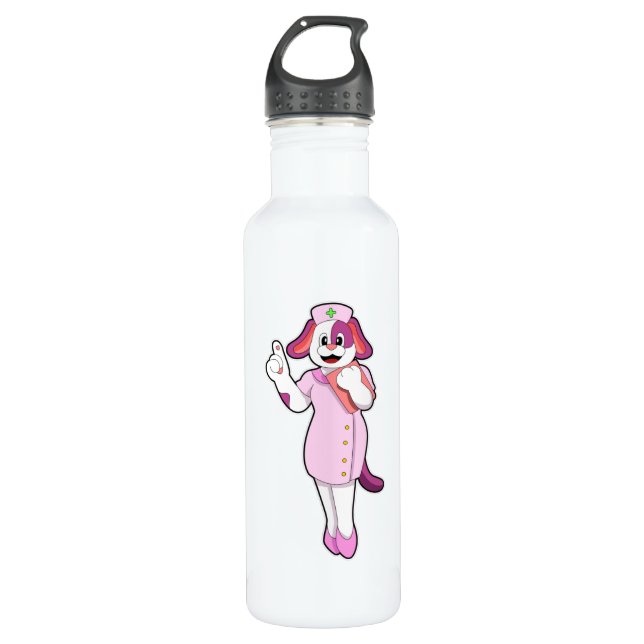 Dog as Nurse Stainless Steel Water Bottle (Front)