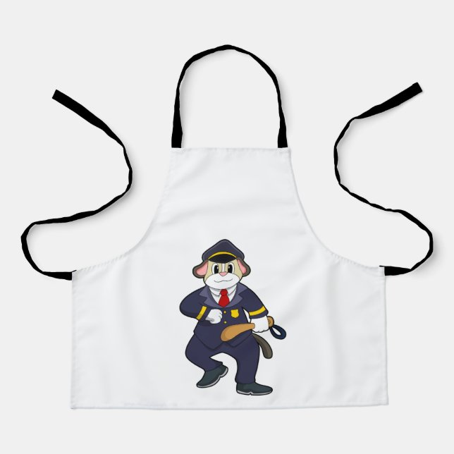 Dog as Police officer with Police uniform Apron (Front)